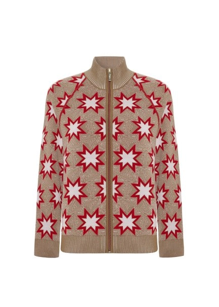 ICONIC APRÈS SKI STAR EMBROIDERED KNIT CARDIGAN CAMEL - 6