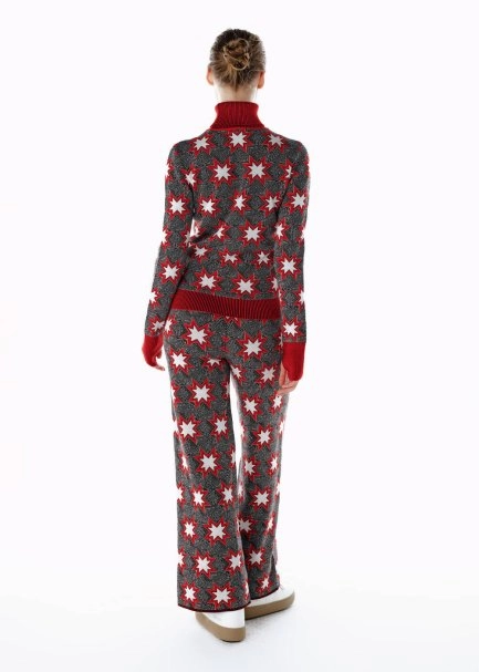 ICONIC APRÈS SKI STAR EMBROIDERED KNIT PANT BLACK - 5