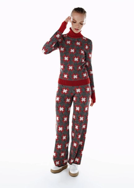 ICONIC APRÈS SKI STAR EMBROIDERED KNIT PANT BLACK - 2