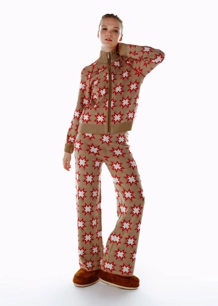 ICONIC APRÈS SKI STAR EMBROIDERED KNIT PANT CAMEL - 4