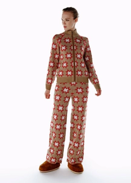 ICONIC APRÈS SKI STAR EMBROIDERED KNIT PANT CAMEL - 3