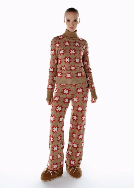 ICONIC APRÈS SKI STAR EMBROIDERED KNIT TOP CAMEL - 2