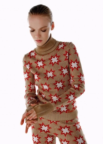ICONIC APRÈS SKI STAR EMBROIDERED KNIT TOP CAMEL - 3
