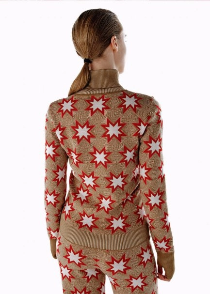 ICONIC APRÈS SKI STAR EMBROIDERED KNIT TOP CAMEL - 5