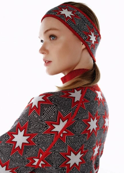 İkonik AprÈs-Skı Yıldız Desenli Headband Siyah - 3