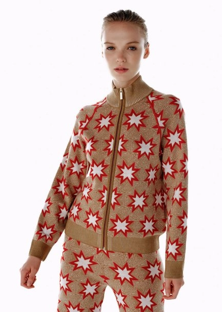 İkonik AprÈs-Skı Yıldız Desenli Triko Hırka Camel - 4