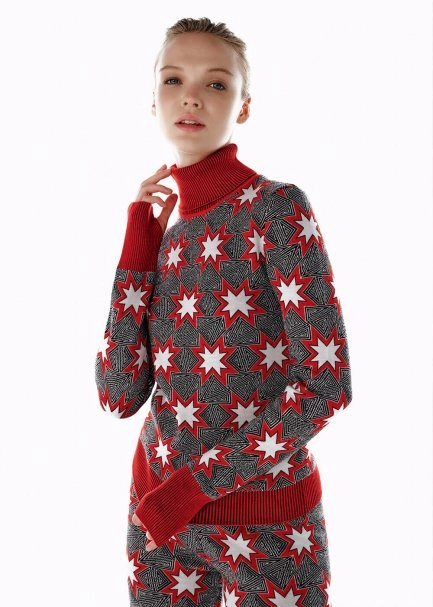 İkonik AprÈs-Skı Yıldız Desenli Triko Siyah - 1