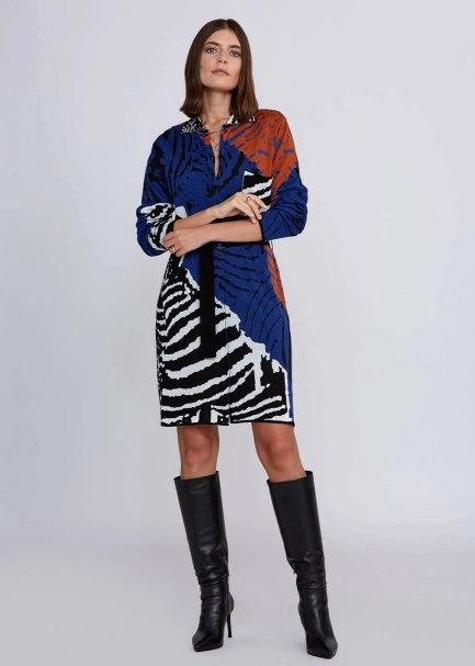 Intarsia Jacquard Detail Multıcolor Knit Tunic - 6