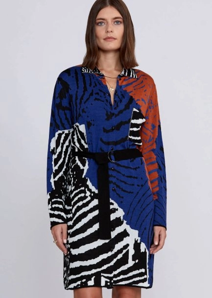 Intarsia Jacquard Detail Multıcolor Knit Tunic - 7