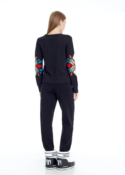 INTERSIA PATTERNED MERINO WOOL BLEND SWEATER - 5