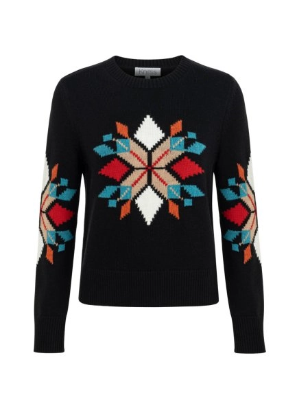 INTERSIA PATTERNED MERINO WOOL BLEND SWEATER - 6