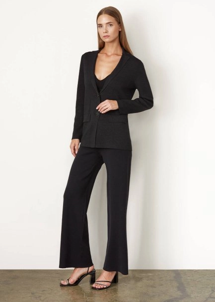 Işıltılı Siyah Rahat Kesim Blazer Ceket - 5