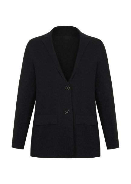 Işıltılı Siyah Rahat Kesim Blazer Ceket - 8