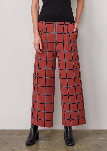 Italıan Yarn Checkered Knıt Pants - 1