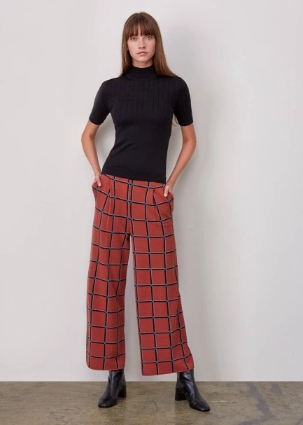 Italıan Yarn Checkered Knıt Pants - 2