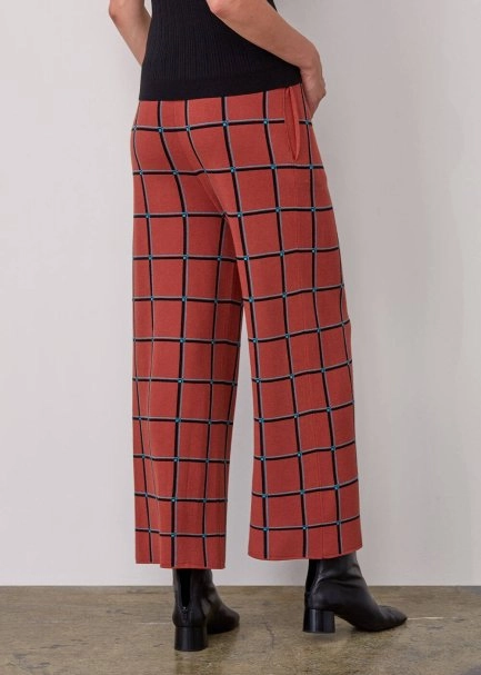 Italıan Yarn Checkered Knıt Pants - 3