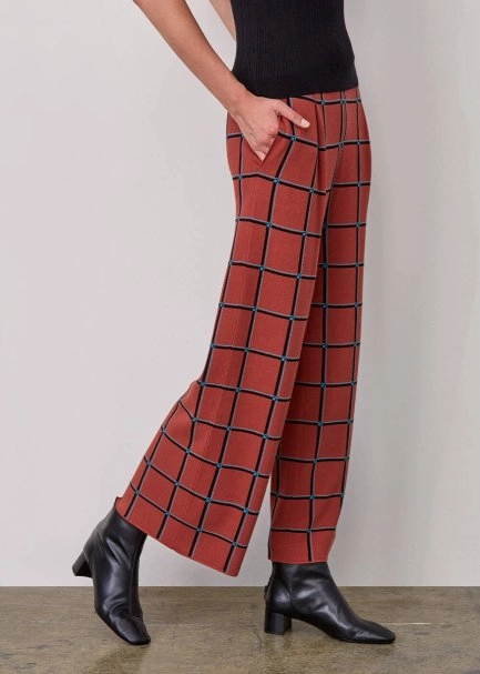 Italıan Yarn Checkered Knıt Pants - 4