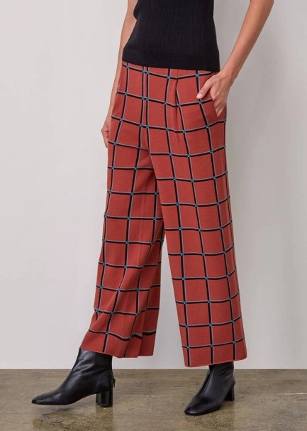 Italıan Yarn Checkered Knıt Pants - 5