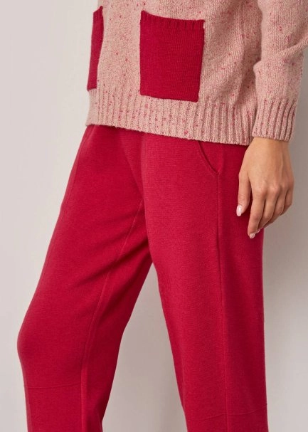 İtalyan İplik Triko Fuşya Jogging Pantolon - 6