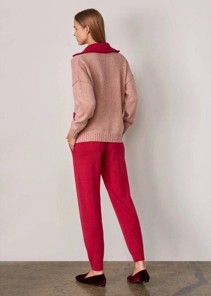 İtalyan İplik Triko Fuşya Jogging Pantolon - 7