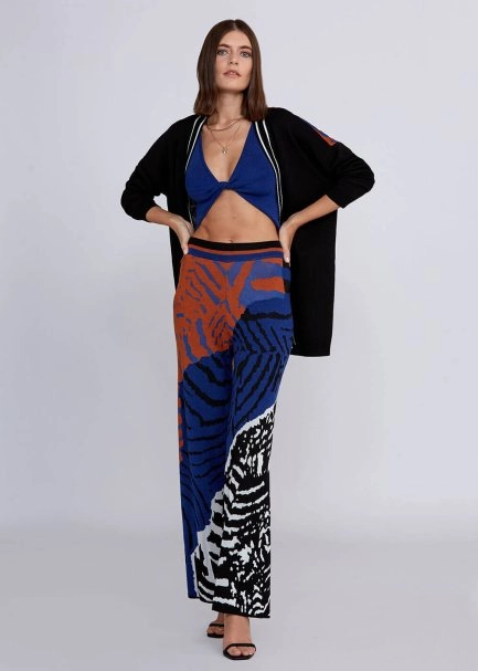 Jacquard Detailed Loose Fit Knit Cardigan - 6