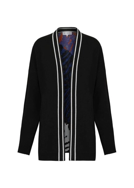 Jacquard Detailed Loose Fit Knit Cardigan - 8