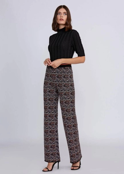 Jacquard Detailed Regular Fit Knit Pants - 5