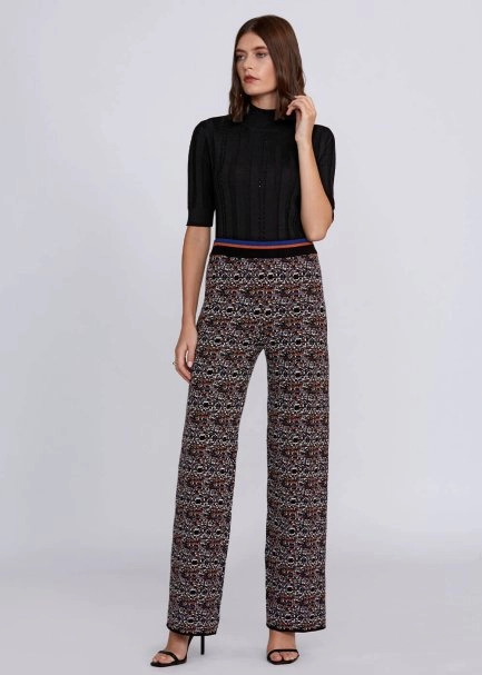Jacquard Detailed Regular Fit Knit Pants - 6