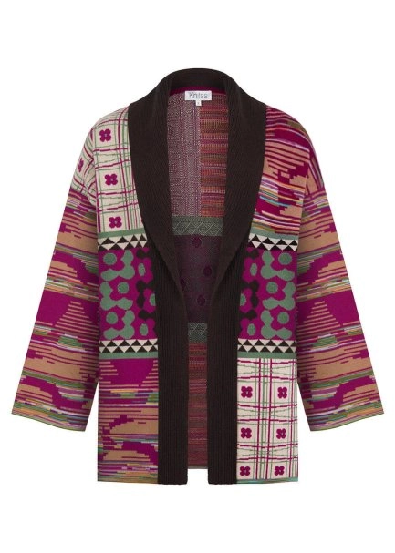 Jacquard Pattern Cashmere Blended Knit Cardigan - 8
