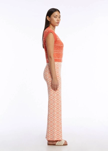 JACQUARD PATTERN DETAILED APRICOT KNIT TOP - 4