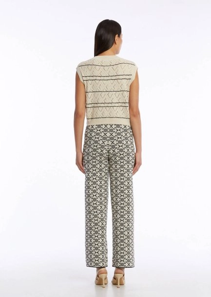 JACQUARD PATTERN DETAILED SAND KNIT TOP - 5