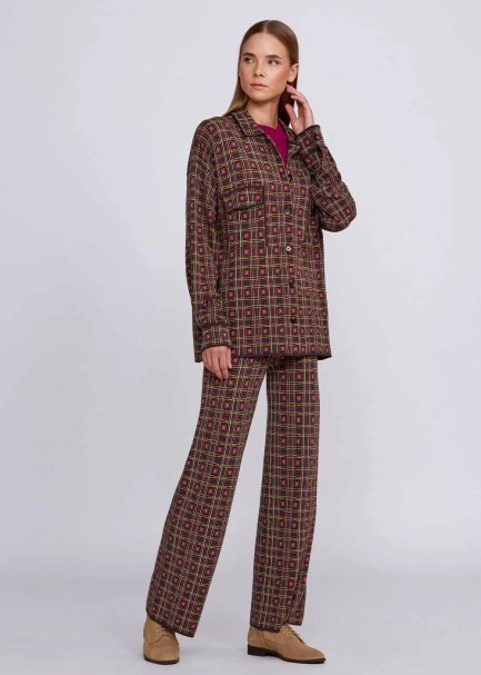 Jacquard Pattern Loose Fit Knit Jacket - 2