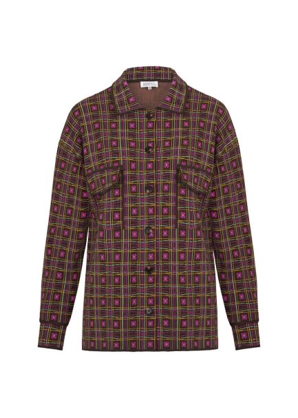 Jacquard Pattern Loose Fit Knit Jacket - 8