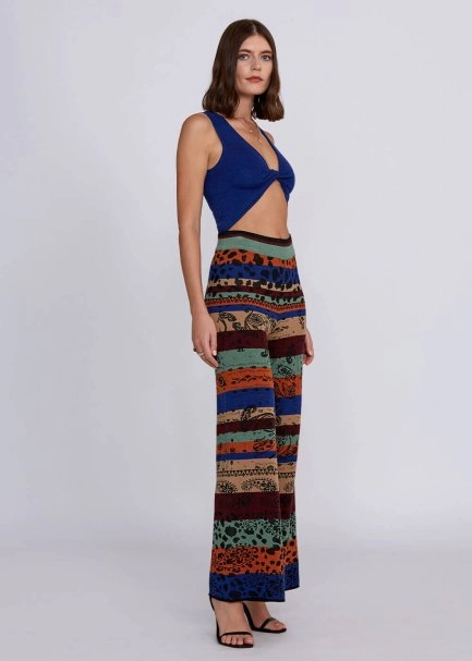 Jacquard Pattern Merino Wool Knit Pant - 6