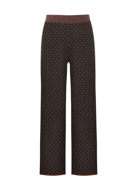 JACQUARD PATTERN MERINO WOOL KNIT PANTS - 6