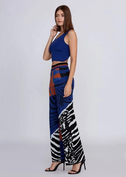 Jakar Desen Bol Kesim Triko Pantolon - 6