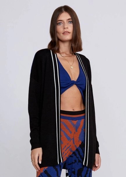 Jakar Desen Detaylı Bol Kesim Triko Hırka - 1