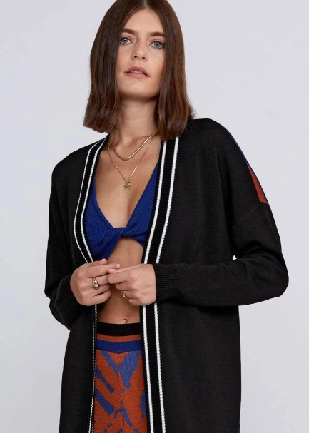 Jakar Desen Detaylı Bol Kesim Triko Hırka - 7