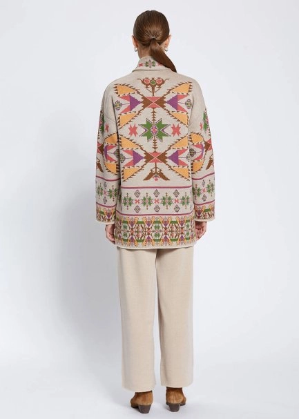 Jakar Desen Merino Yün Triko Hırka - 5