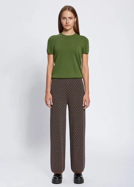 Jakar Desen Merino Yün Triko Pantolon - 1