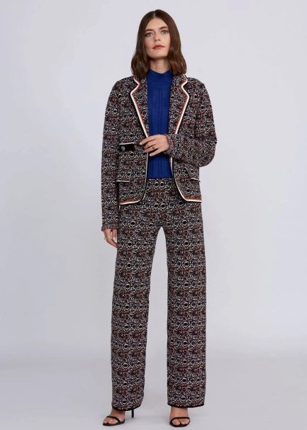 Jakar Desenli Taşlı Düğmeli Triko Ceket - 5