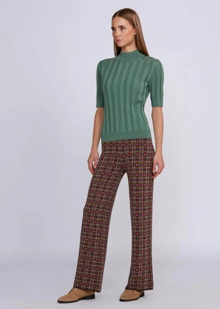 Jakar Desenli Triko Pantolon - 6