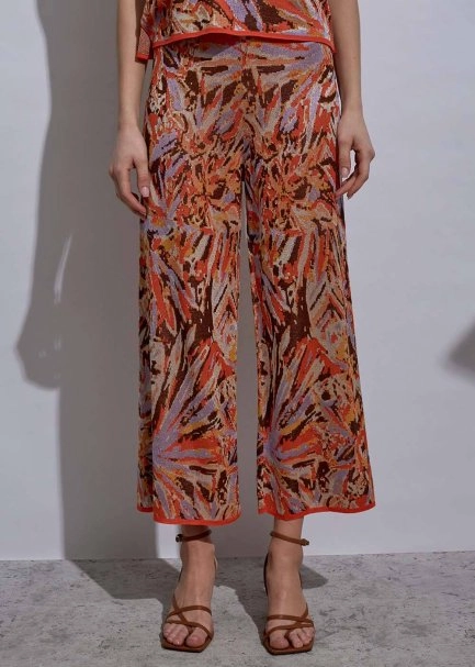 Jakar Desenli Triko Pantolon - 4