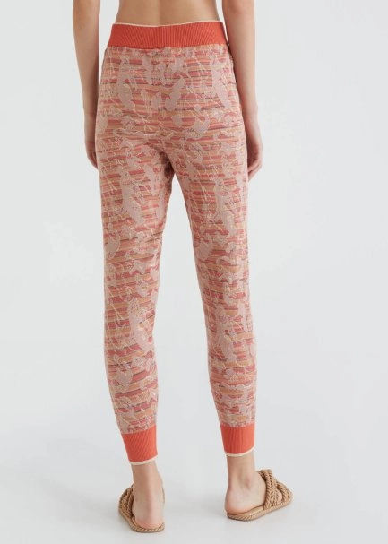 Jakarlı Mercan Rengi Triko Jogging Pantolon - 3