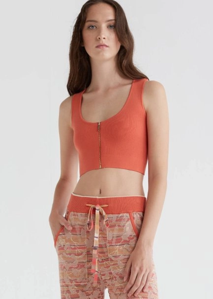 Jakarlı Mercan Rengi Triko Jogging Pantolon - 7