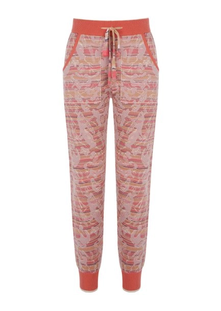 Jakarlı Mercan Rengi Triko Jogging Pantolon - 8
