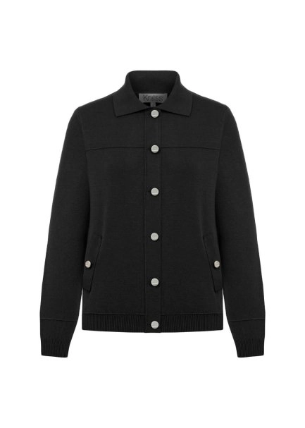 JEWEL BUTTONS BLACK KNIT SPORTS JACKET - 6