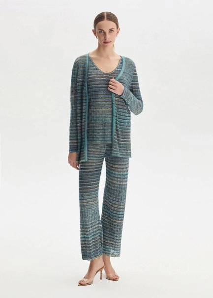 JEWEL BUTTONS COLOR BLOCK FESTIVAL KNIT CARDIGAN - 2