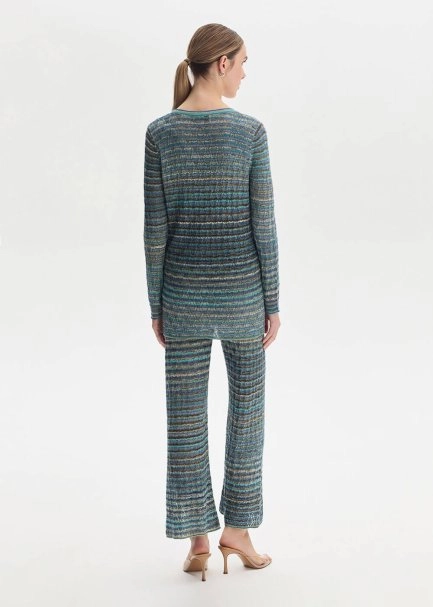 JEWEL BUTTONS COLOR BLOCK FESTIVAL KNIT CARDIGAN - 5