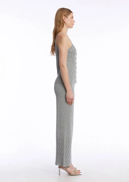 JEWEL BUTTONS ICE KNIT TOP - 4